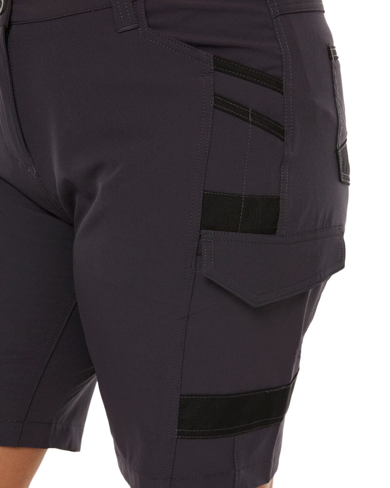 Womens Flex and Move 4 Way Stretch Zip Cargo Short - Charcoal