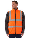 Taped Hi Vis Reversible Puffer Vest - Orange
