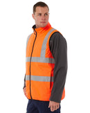 Taped Hi Vis Reversible Puffer Vest - Orange