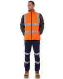 Taped Hi Vis Reversible Puffer Vest - Orange