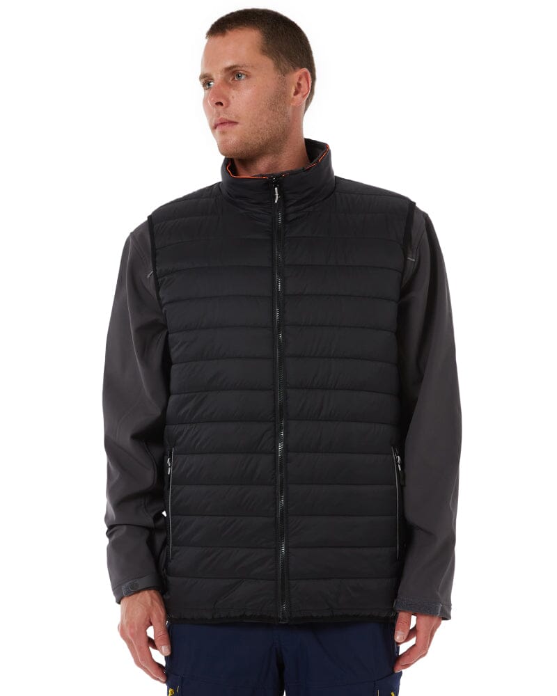 Taped Hi Vis Reversible Puffer Vest - Orange