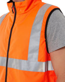 Taped Hi Vis Reversible Puffer Vest - Orange