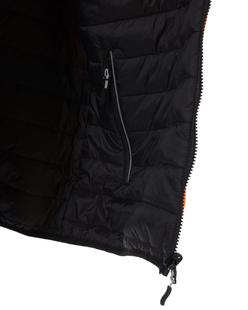 Taped Hi Vis Reversible Puffer Vest - Orange