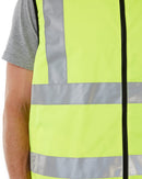 Taped Hi Vis Reversible Puffer Vest - Yellow