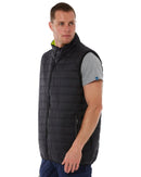 Taped Hi Vis Reversible Puffer Vest - Yellow