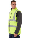 Taped Hi Vis Reversible Puffer Vest - Yellow