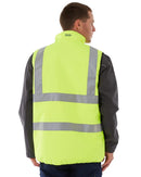 Taped Hi Vis Reversible Puffer Vest - Yellow