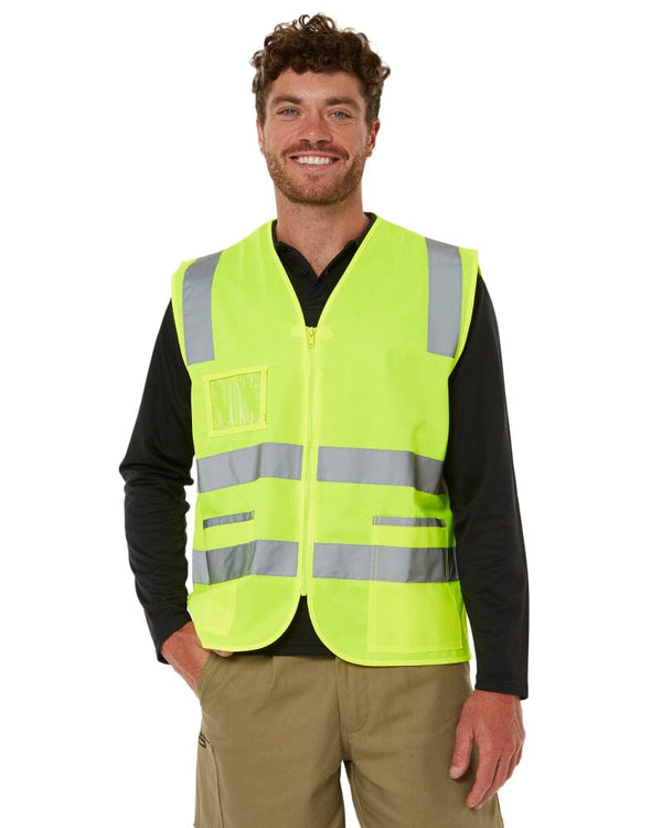 Taped Hi Vis Safety Zip Vest - Yellow