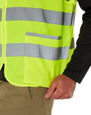 Taped Hi Vis Safety Zip Vest - Yellow