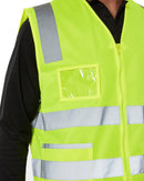 Taped Hi Vis Safety Zip Vest - Yellow