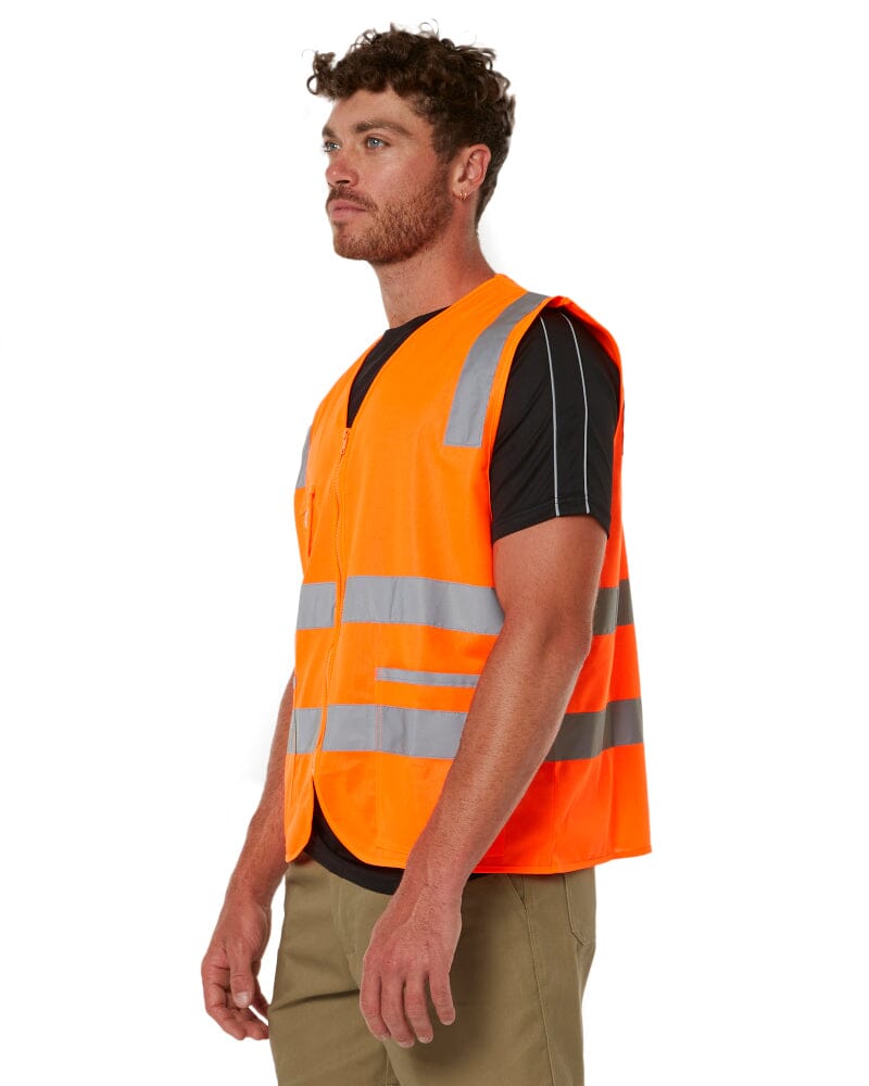 Taped Hi Vis Safety Zip Vest - Orange