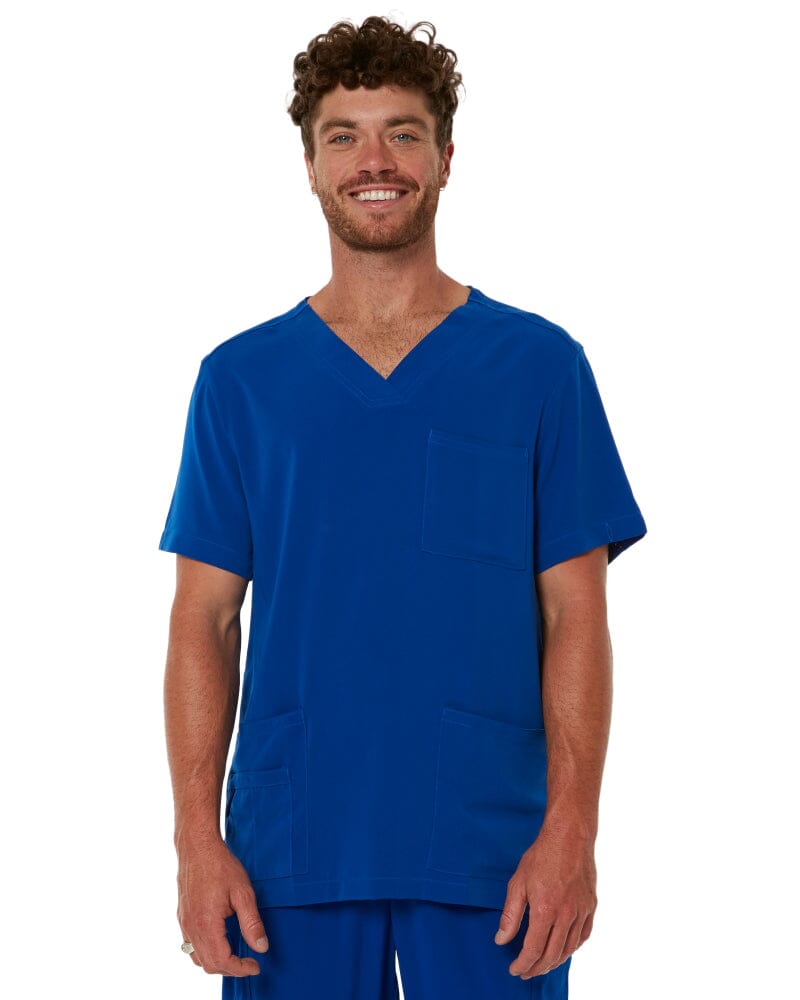 Avery V Neck Scrub Top - Electric Blue