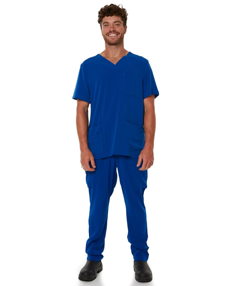 Avery V Neck Scrub Top - Electric Blue