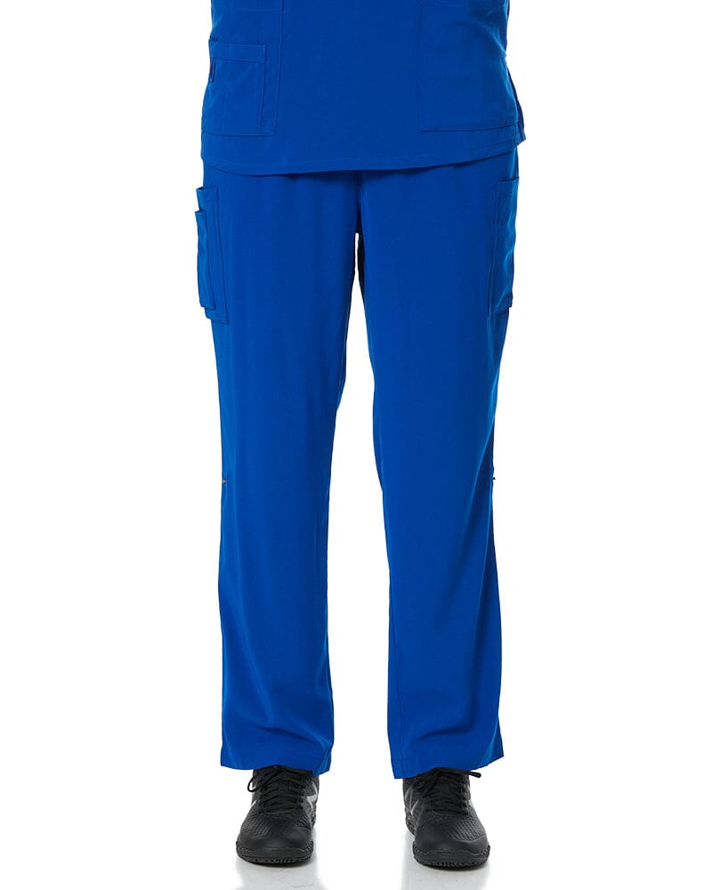 Avery Womens Multi Pocket Straight Leg Scrub Pant - Electric Blue