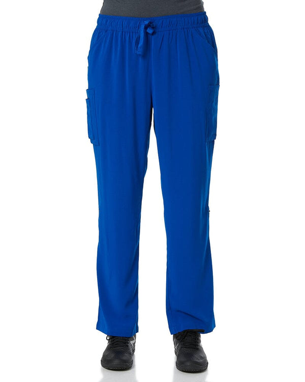 Avery Womens Multi Pocket Straight Leg Scrub Pant - Electric Blue