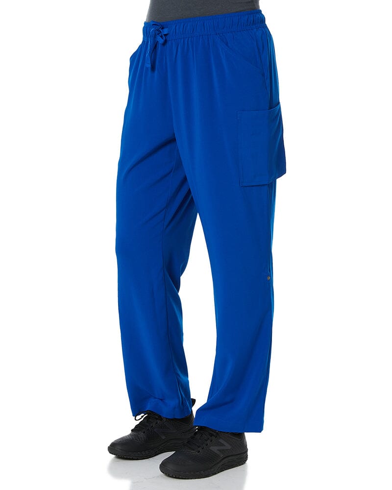 Avery Womens Multi Pocket Straight Leg Scrub Pant - Electric Blue