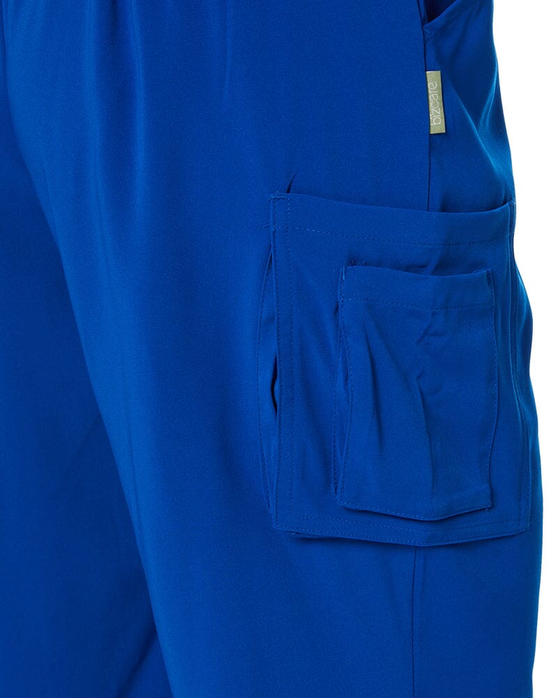 Avery Womens Multi Pocket Straight Leg Scrub Pant - Electric Blue