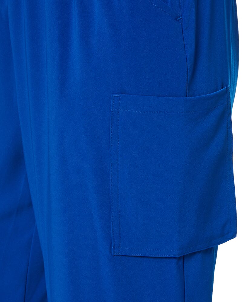 Avery Womens Multi Pocket Straight Leg Scrub Pant - Electric Blue