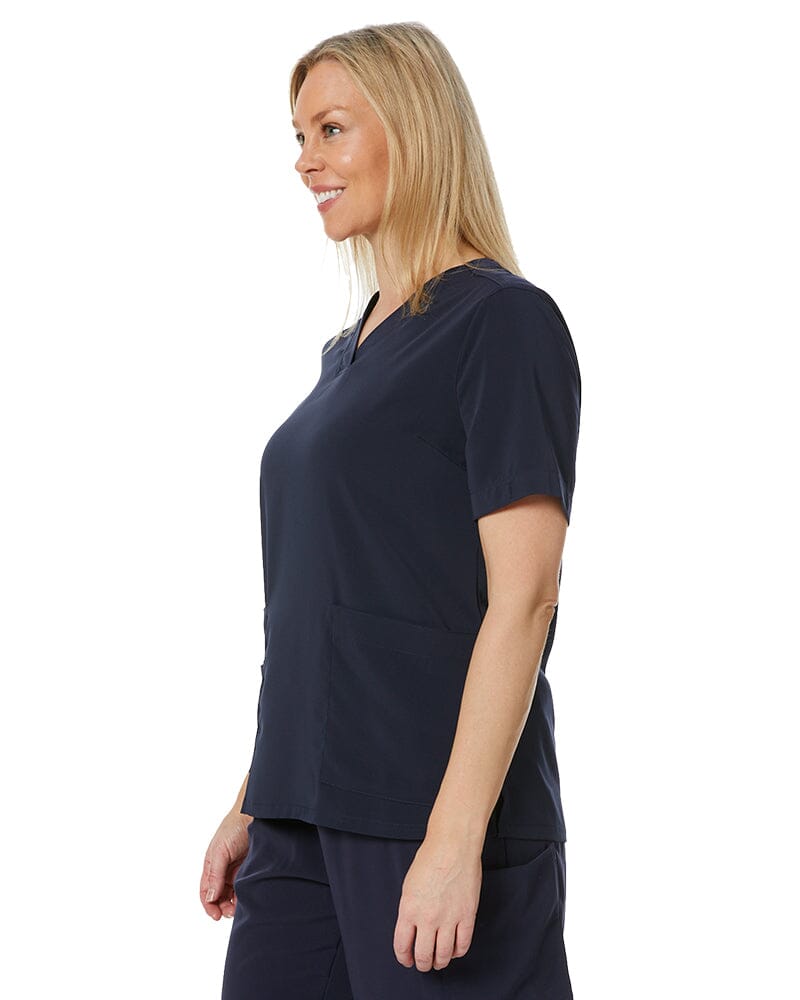 Avery Womens Easy Fit V Neck Scrub Top - Midnight Navy