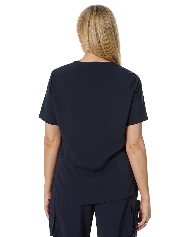 Avery Womens Easy Fit V Neck Scrub Top - Midnight Navy