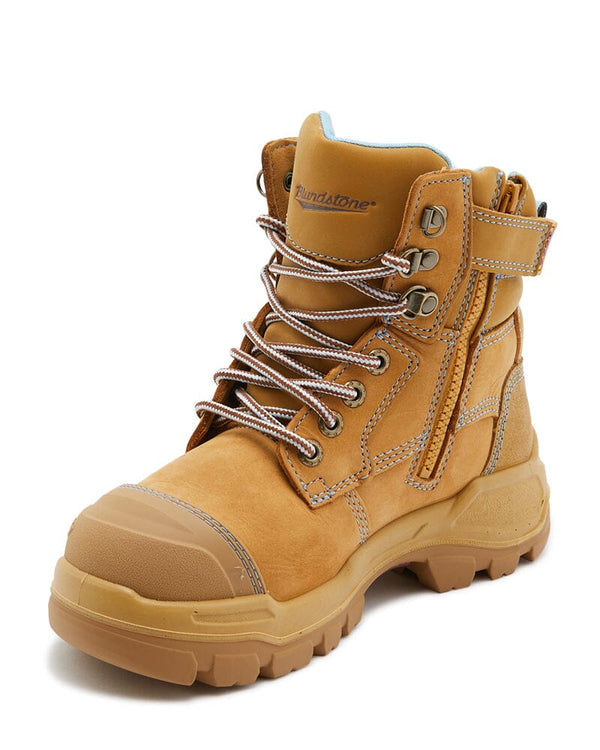 Womens RotoFlex 9960 Zip Side Safety Boot - Wheat