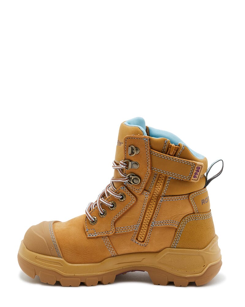 Womens RotoFlex 9960 Zip Side Safety Boot - Wheat