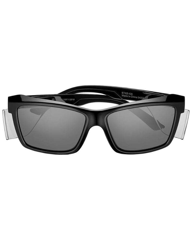 STKS 420 Platinum Safety Glasses - Black/Smoke