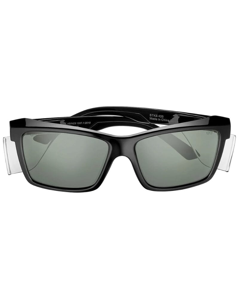 STKS 420 Polarised Safety Glasses - Black/Smoke