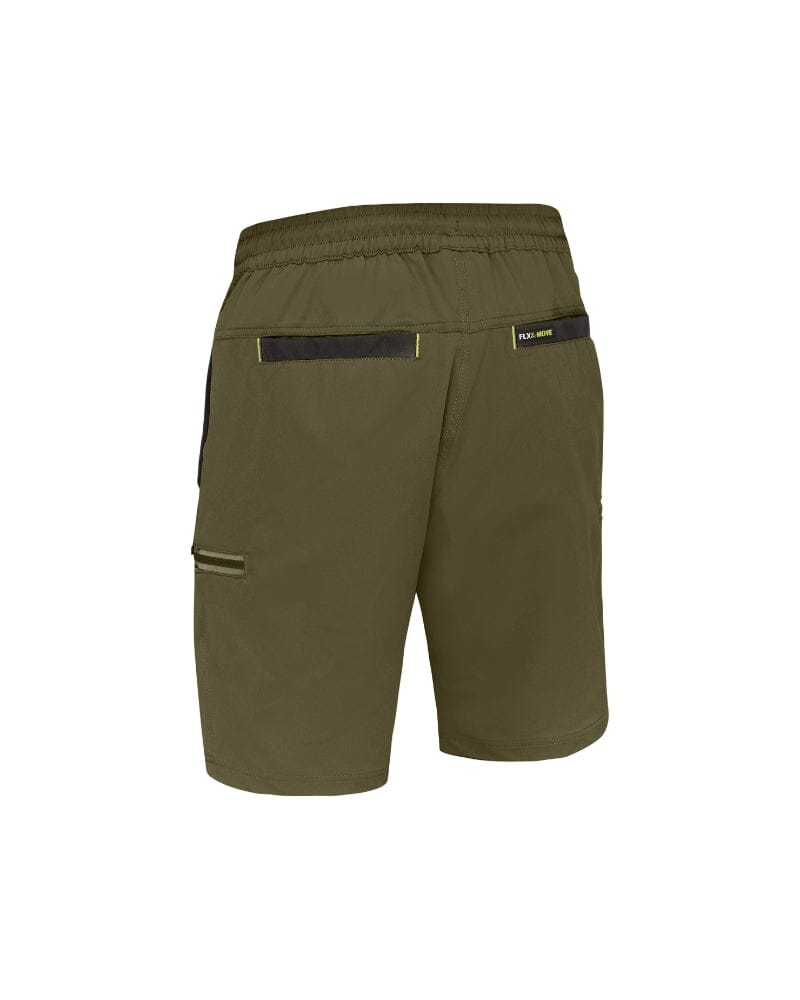 Flex and Move Tradie 4 Way Stretch Elastic Waist Cargo Short - Green