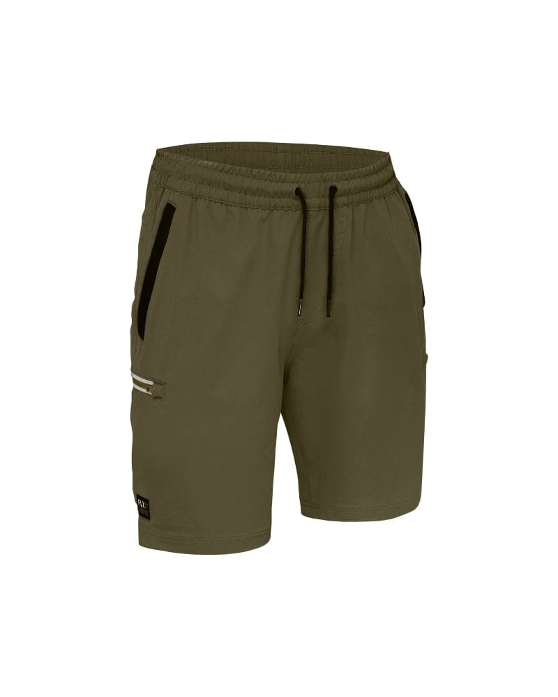 Flex and Move Tradie 4 Way Stretch Elastic Waist Cargo Short - Green