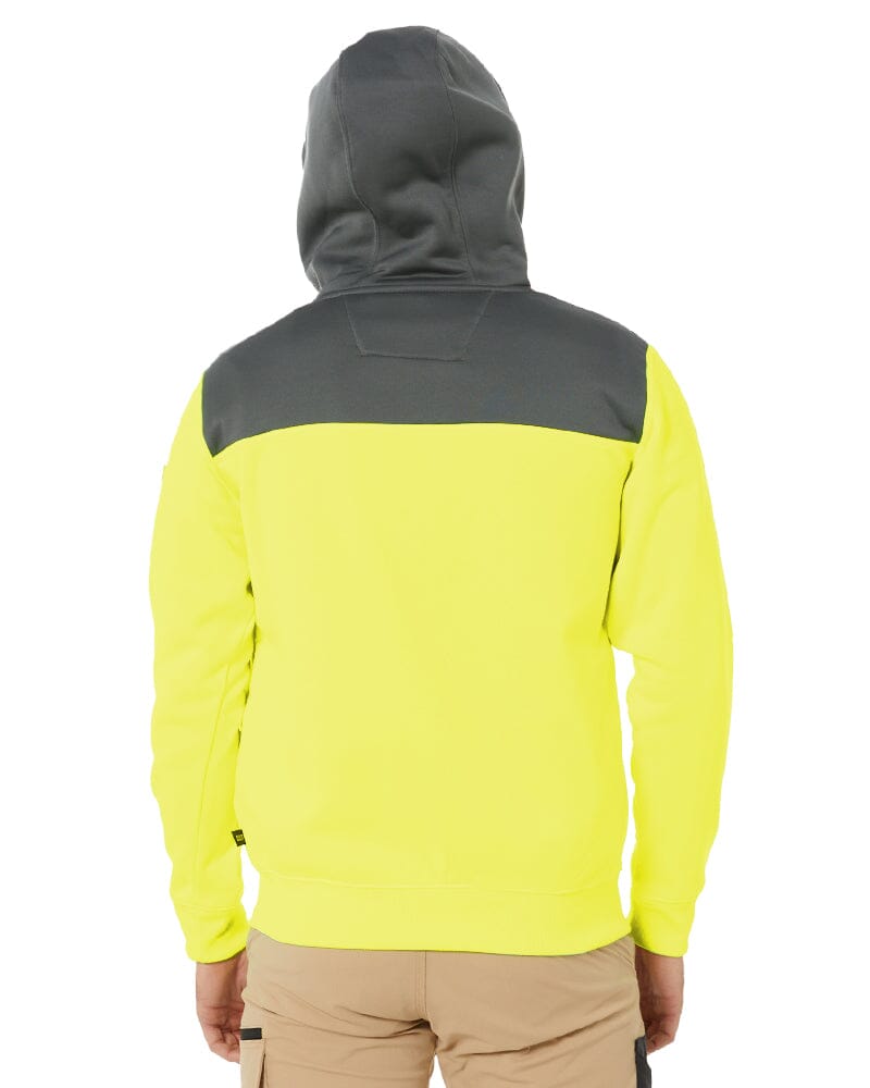 Hi Vis Full Zip Hoodie - Yellow/Grey