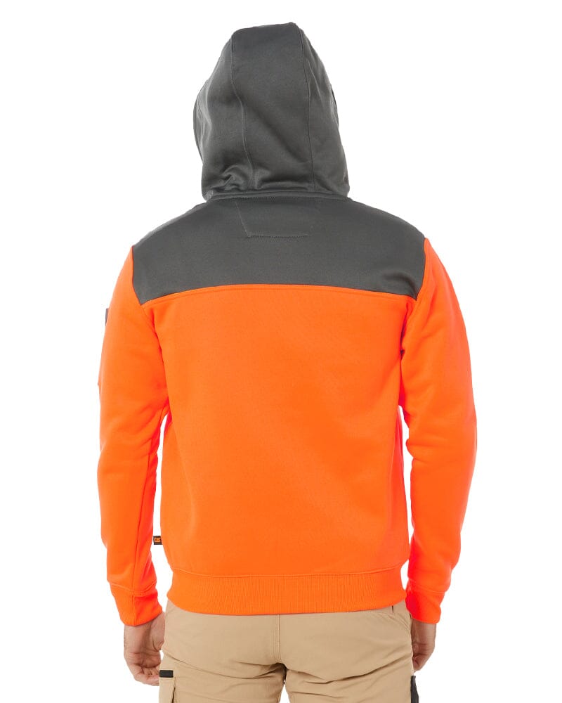 Hi Vis Full Zip Hoodie - Orange/Grey