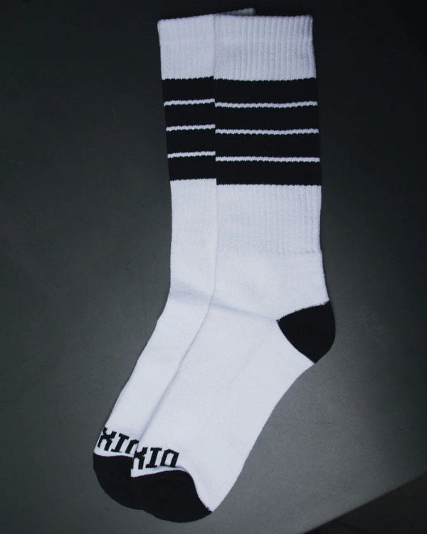 Athletic Stripes Crew Sock - White/Black