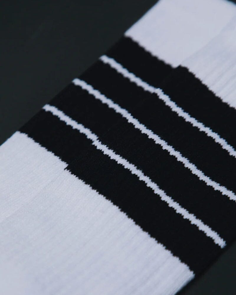 Athletic Stripes Crew Sock - White/Black