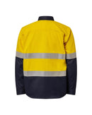 Hi Vis Reflective Shirt With Gusset Sleeves - Yellow/Navy