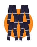 Tradies WP-4T Cuffed Taped Pants 5 Value Pack - Navy