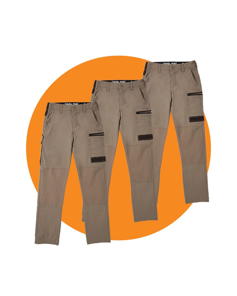 Tradies WP-3W Womens Stretch Work Pants Value Pack - Khaki