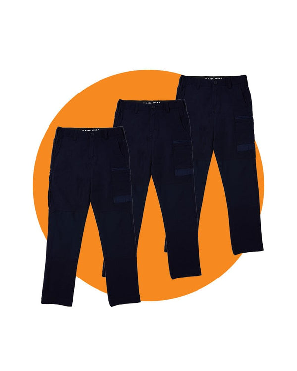 Tradies WP-3W Womens Stretch Work Pants Value Pack - Navy