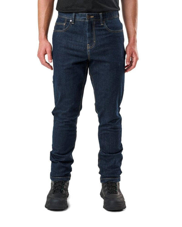 WD-4 Coolmax Stretch Denim Straight Fit Jeans - Dark Blue