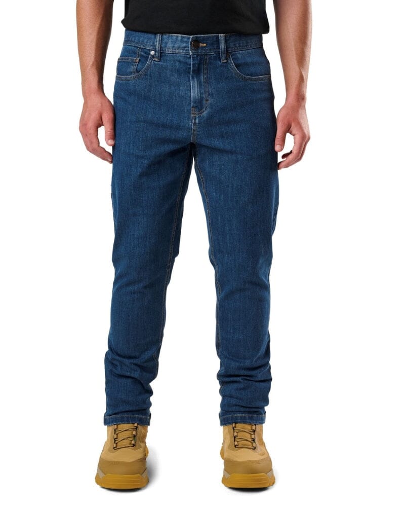 WD-4 Coolmax Stretch Denim Straight Fit Jeans - Mid Blue