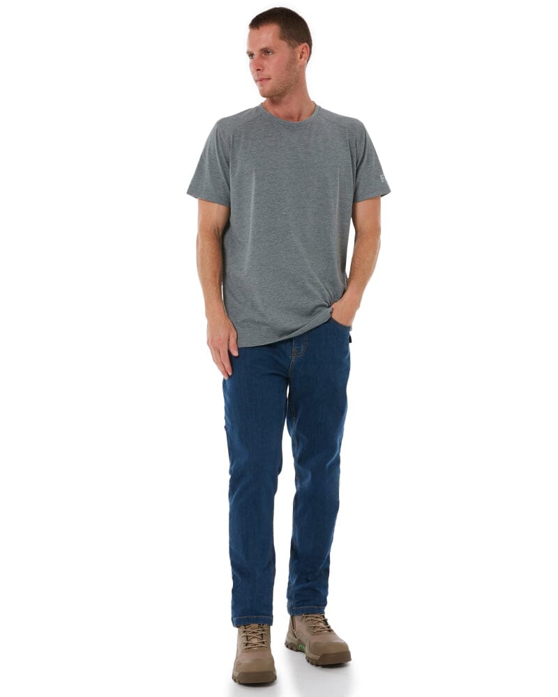 WD-4 Coolmax Stretch Denim Straight Fit Jeans - Mid Blue