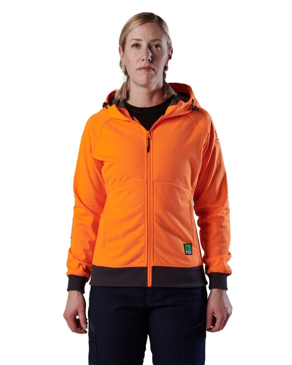 WF-3W Womens Hi Vis Zip Hoodie - Orange