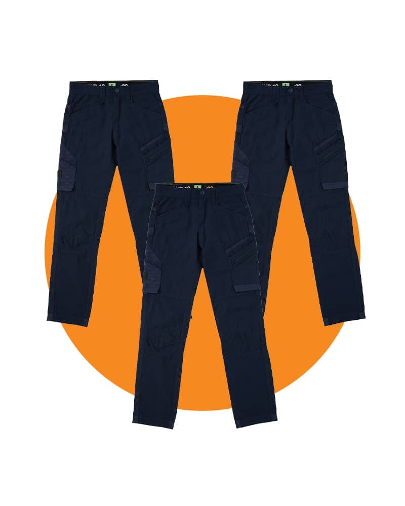 Tradies WP-10 Straight Leg Work Pants Value Pack - Navy