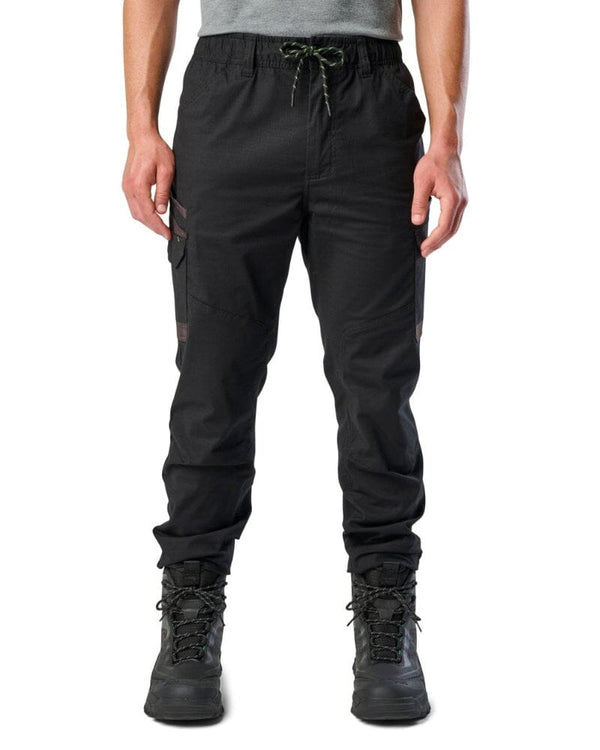 WP-12C Cuffed Elastic Waist Stretch Ripstop Work Pant - Black