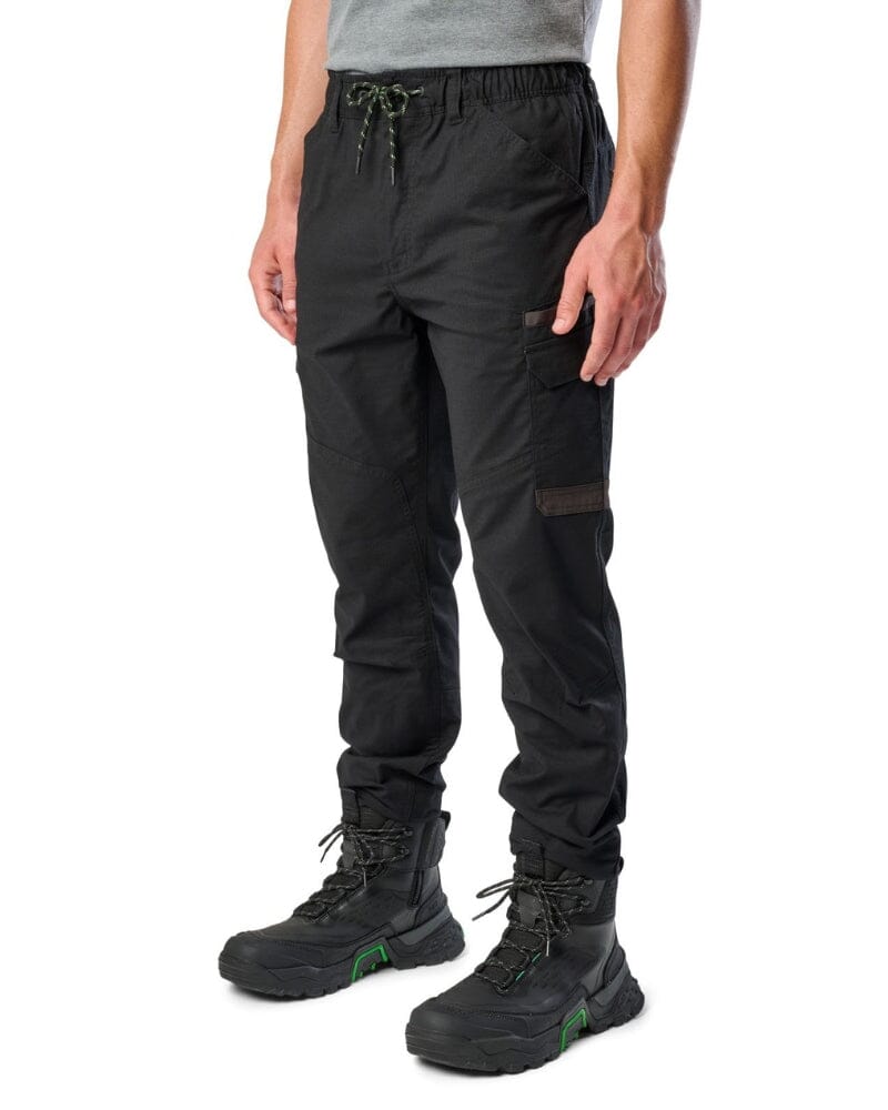 WP-12C Cuffed Elastic Waist Stretch Ripstop Work Pant - Black