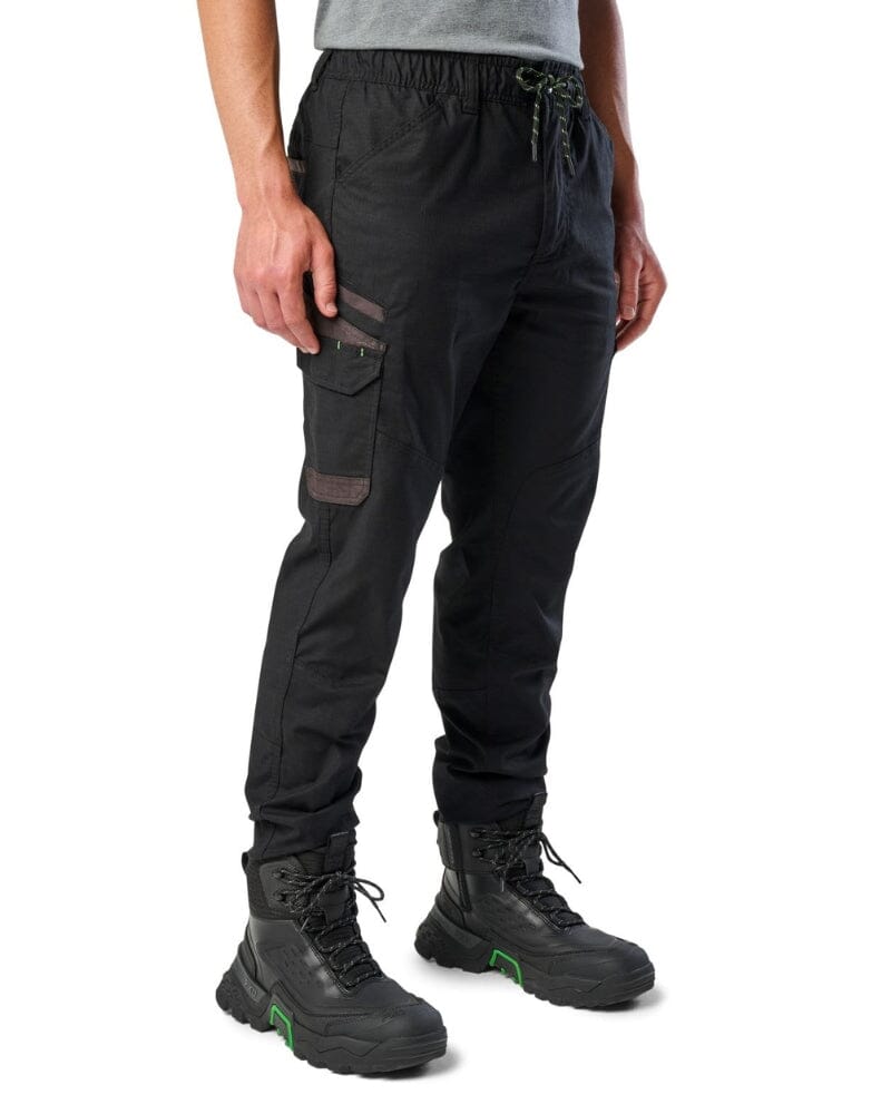 WP-12C Cuffed Elastic Waist Stretch Ripstop Work Pant - Black