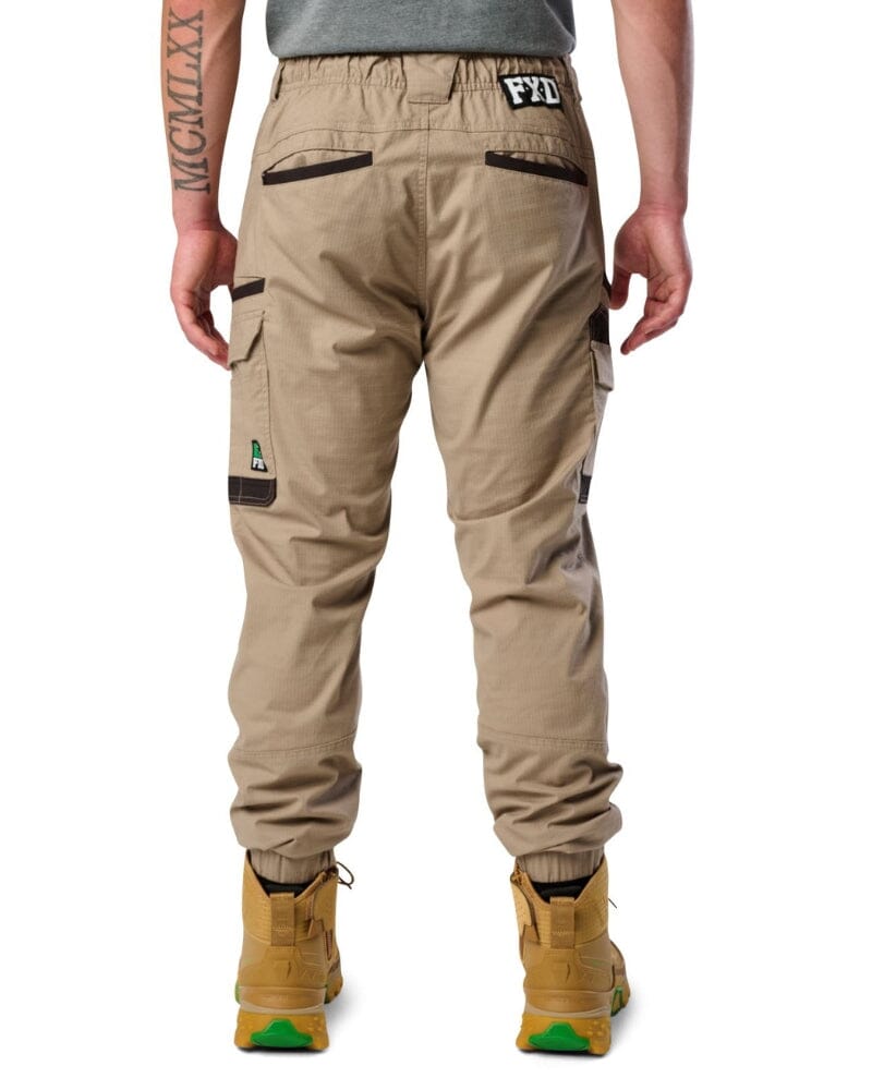 WP-12C Cuffed Elastic Waist Stretch Ripstop Work Pant - Khaki