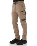 WP-12C Cuffed Elastic Waist Stretch Ripstop Work Pant - Khaki