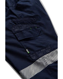 WP-12CT Taped Cuffed Elastic Waist Stretch Ripstop Work Pant - Navy