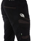 WP-12C Cuffed Elastic Waist Stretch Ripstop Work Pant - Black